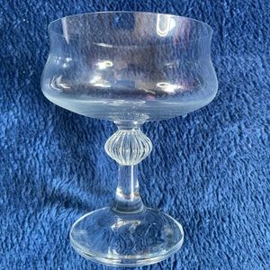 Crystal Sherbet Glasses with Ribbed Ball Stem Unknown Mfg. (Qty 5)